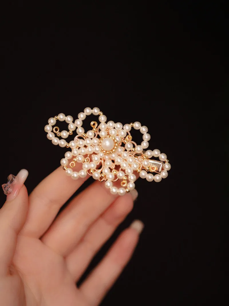 

FXLRY Original Design Handmade Women's Fashion Pearl Hairpin Side Clip For Gril To Gift