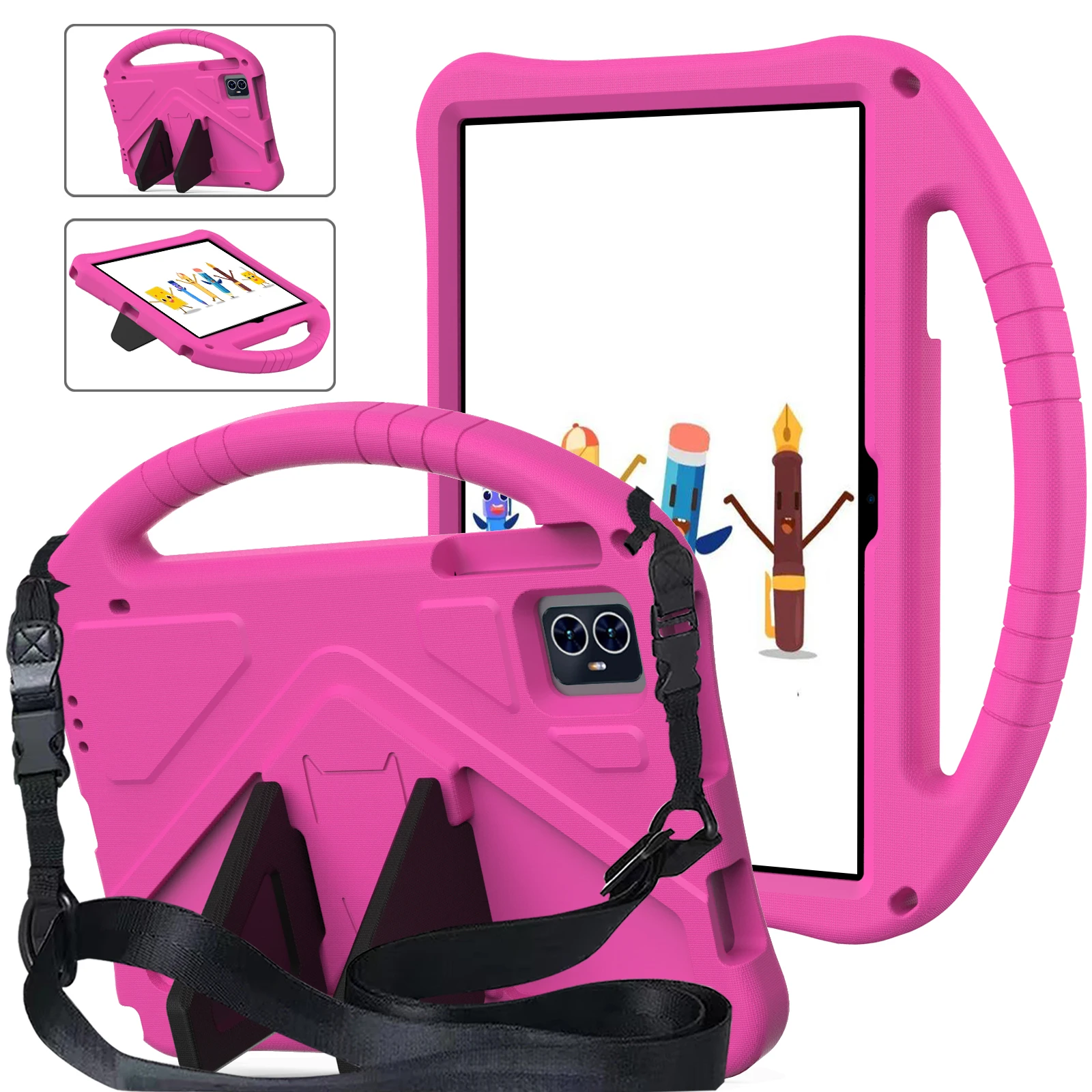 Kids Safety Shockproof EVA Foam Tablet Case with Rear Kickstand - Portable Cover