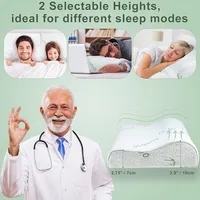 Oreiller en mousse à mémoire de forme en bambou avec housse amovible avec fermeture éclair, oreiller cervical en bambou pour dormir, conception ergonomique JAF022 3