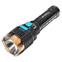 

4 Modes Powerful Flashlight with Side Light USB Rechargeable LED Torch Camping Hunting Fishing Lamp