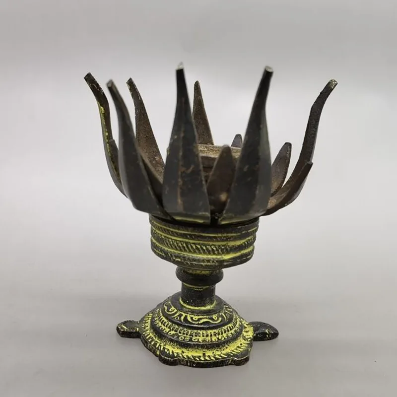 

Artware Antique Collection Buddhist Hall Worship Lotus Lamp Furnishings Antique Old Copper Lotus Oil Lamp Ornaments