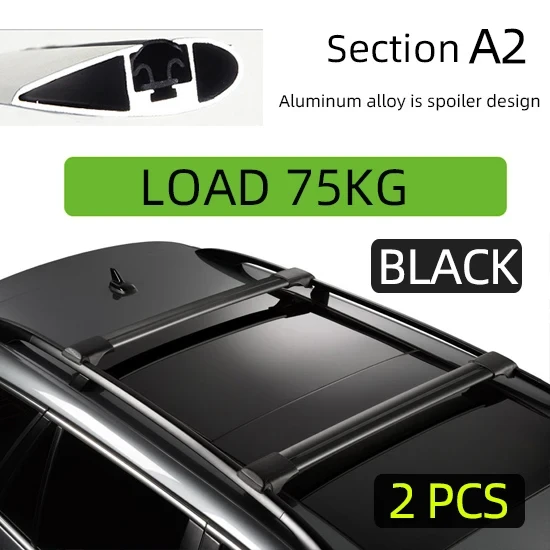  2 Pièces Voiture Barres De Toit Aluminium pour Fiat Panda Cross  2020+, Barres Transversales De Galerie de Toit de Voiture Rails Rack  Porte-Bagages Accessoires,Black1