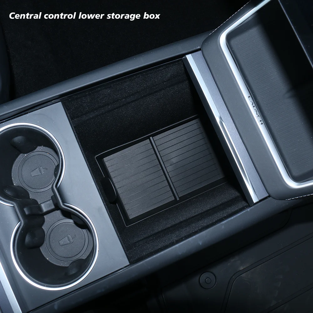 Enhanced Console & Armrest Storage Box with Non-slip Mat and Watercup Holder