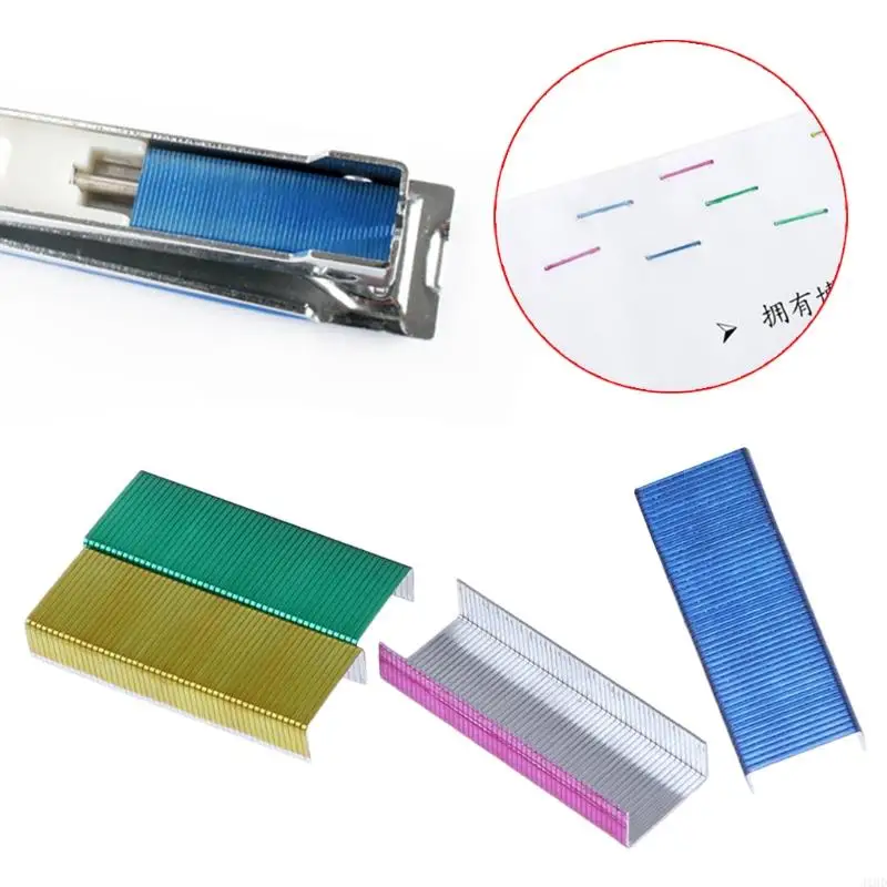12mm Creative Colorful Metal Staples No.12 24/6 Binding Stapler Office Binding Supplies School Stationary 800Pcs/Box