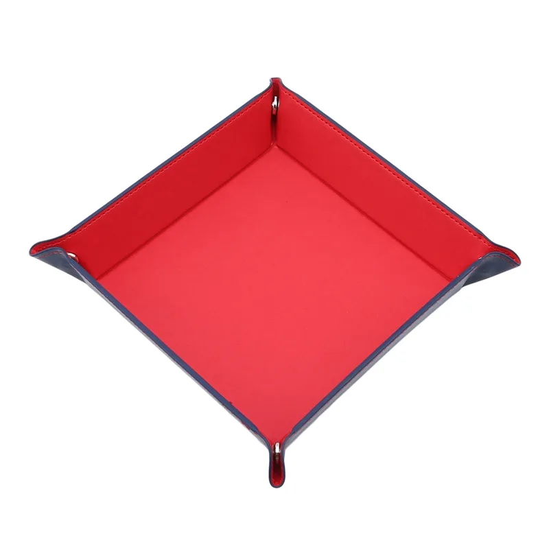Hexagon Folding Dice Tray - Double-Sided PU Leather & Velvet Storage Holder