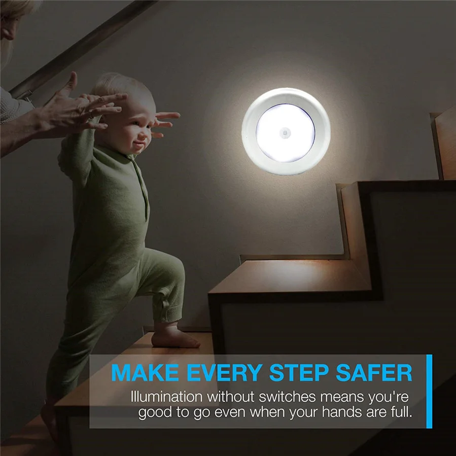 Motion sensor light led night light led motion sensor light night light motion sensor night light led cabinet lights led night lamp motion sensor led light motion sensor lamp Aswesaw round motion sensor LED night light battery powered cabinet night lamp bedside lights for bedroom home closet lighting