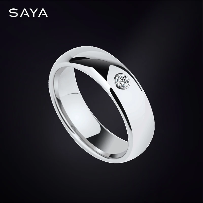 2021 Ring for Men, Classic 6mm Width Unisex Tungsten Engagement Rings, Dome Band Inlay, Free Shipping, Engraving blue red silver interior central control gear knob shift trim ring cover for kia seltos 2019 2020 2021 2022 2023