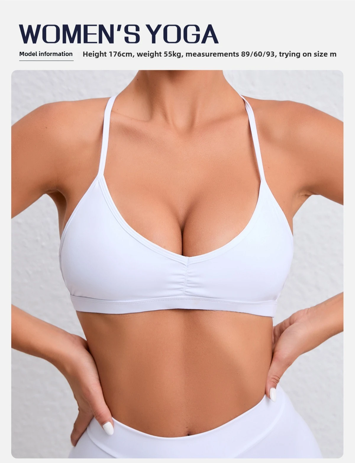 Yoga Sports Bra - Lightweight Nylon Spandex Multi Wear Crop Top with Removable Straps