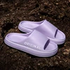 Feslishoet Women Letter Slippers Beach Slides Solid Color Mens Thick Sole Indoor Bathroom Anti Slip Shoes Summer Couple Sandals 3