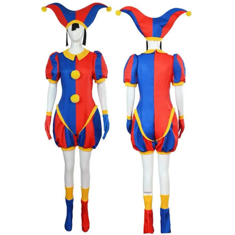 

CosDaddy Pomni Cosplay Costume Adult Girls Jumpsuit Hat Suits Women Halloween Christmas Carnival Costume
