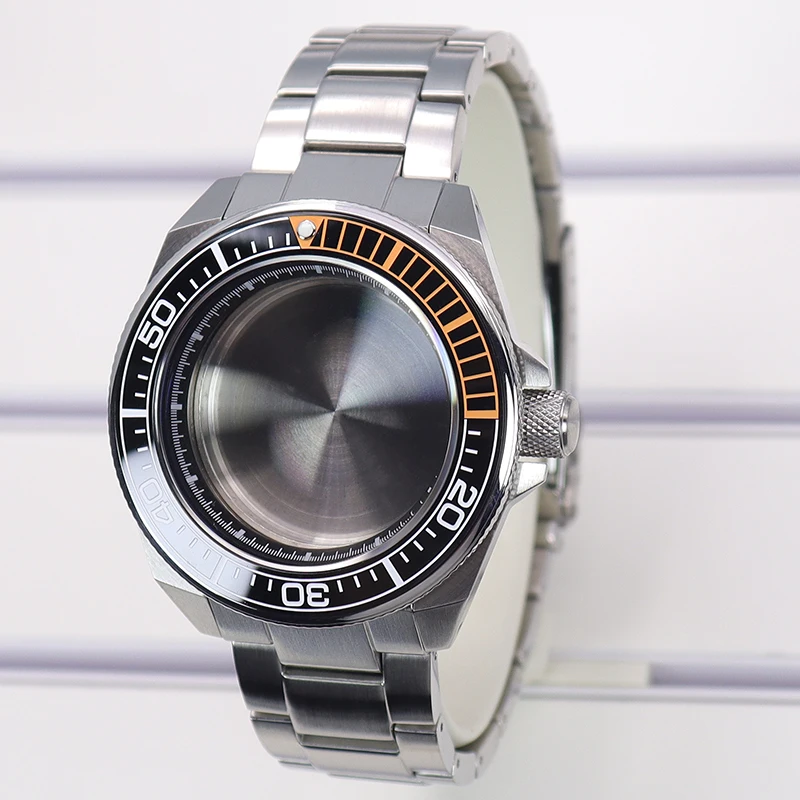 43.8mm Modified Samurai Diving Watch Case Sapphire Glass For Seiko