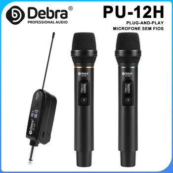 Microfono palmare wireless professionale PU-12H con sistema anti-fischio UHF, plug and play, per matrimoni, spettacoli, chiesa