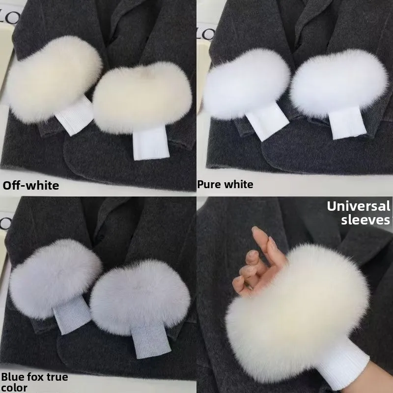 Fox Fur Cuff Arm Warmer Lady Bracelet Real Fur Wristband Glove High Quality Fox Fur Cuffs Hot Sale Wrist Warmer