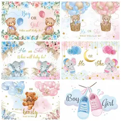 Gender Reveal Backdrop Boy Or Girl Newborn Baby Shower Party Blue Or Pink Balloon Photography Background Decor Photo Studio Pro