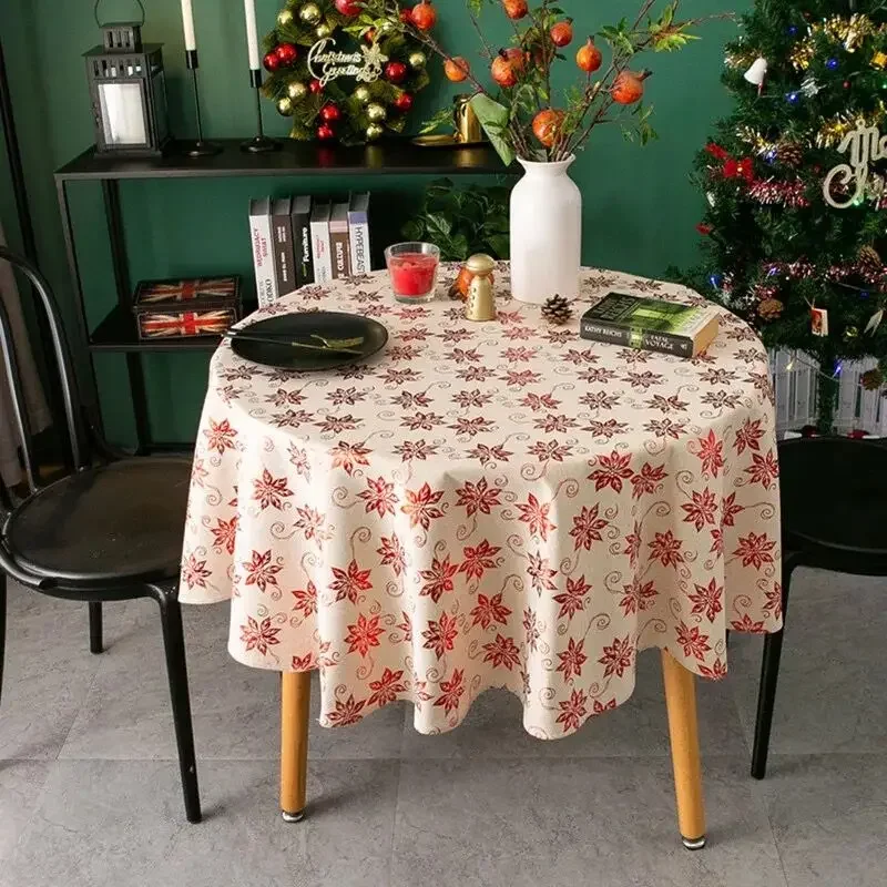 

3Sstyle Christmas Decoration Table Cloth Round Tea Table Cover Dining Home Decor Tablecloth Decoration For Home New Year