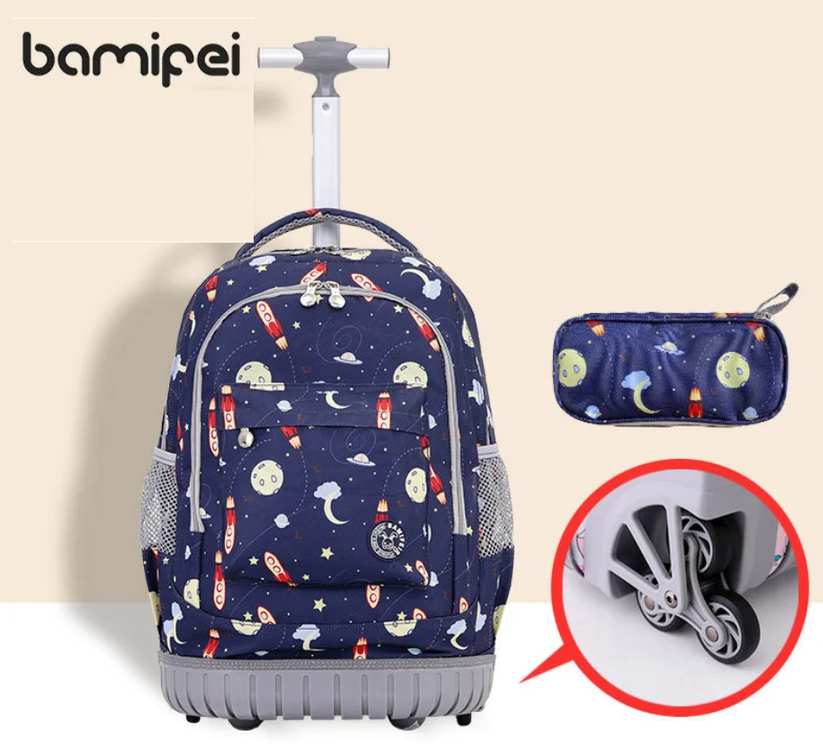 Mochila rodante de 18 pulgadas para niños, Maleta de equipaje de viaje de 6 ruedas y 16 pulgadas, con ruedas, Colegio y colegio| | - AliExpress