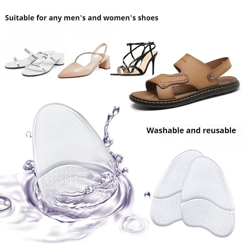 2pcs/4pcs 새로운 실리콘 하프 Insoles 여성 신발 패드 발 패드 발 뒤꿈치 풋 케어 제품 샌들 앞발 미끄럼 방지 쿠션