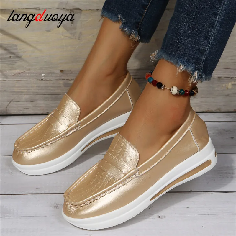 

Platform Sneakers Women Shoes 2022 Leather Casual Women Sport Shoes Slip on Adult Zapatillas Mujer Chaussure Femme running shoes