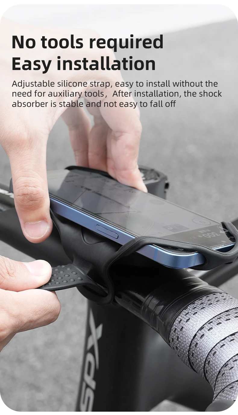 Universal Silikon Fahrrad Telefon Halter Fahrrad Motorrad Telefon Halterung Lenker Handy Klemme – Detail 11