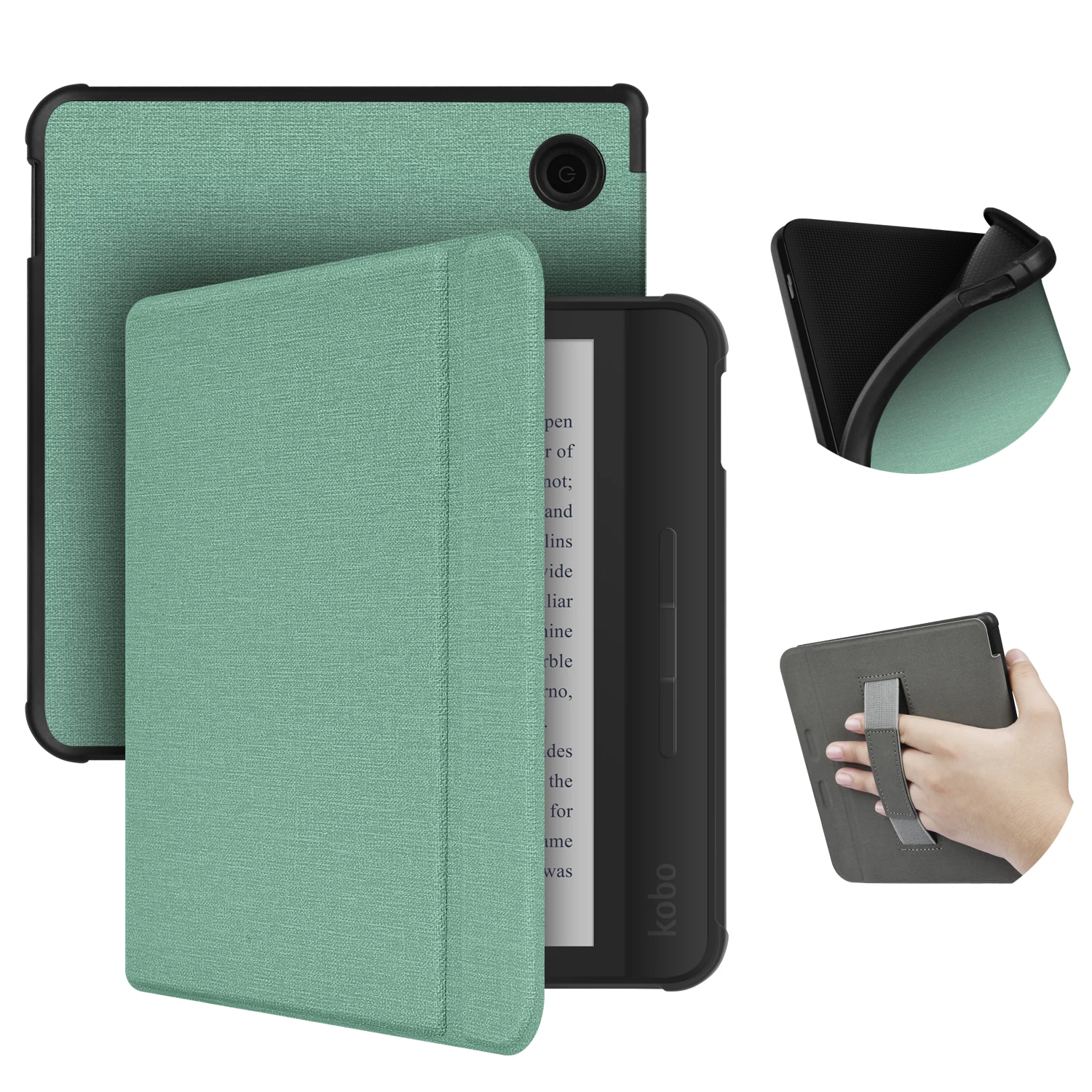 Kobo Libra Protective Case with Hand Strap and Sleep/Wake Feature - 7 Inch Ebook Cover