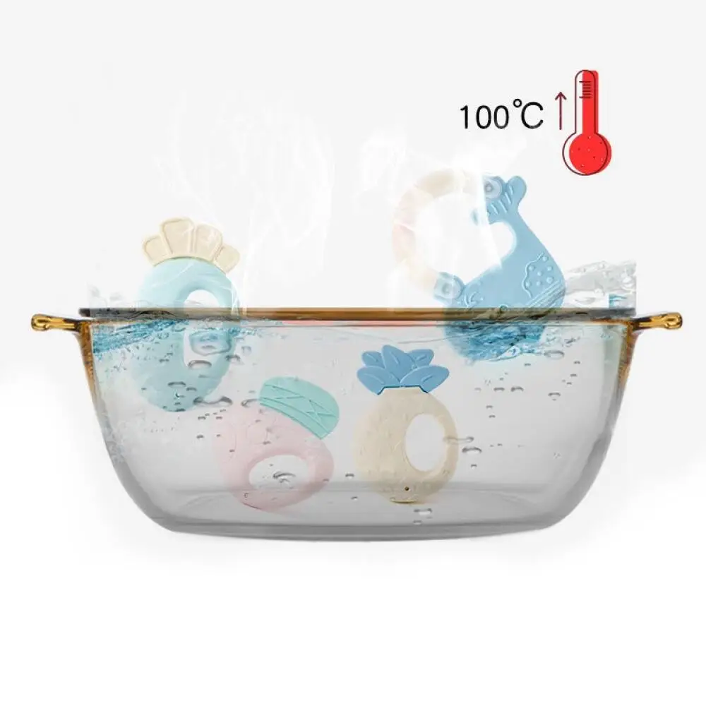 Teething Toys Fruit Macaroon Teether Teething toys for teething babies Easy to grip Food-grade silicone Anti-Swallowing design silicone teething toys teething toys