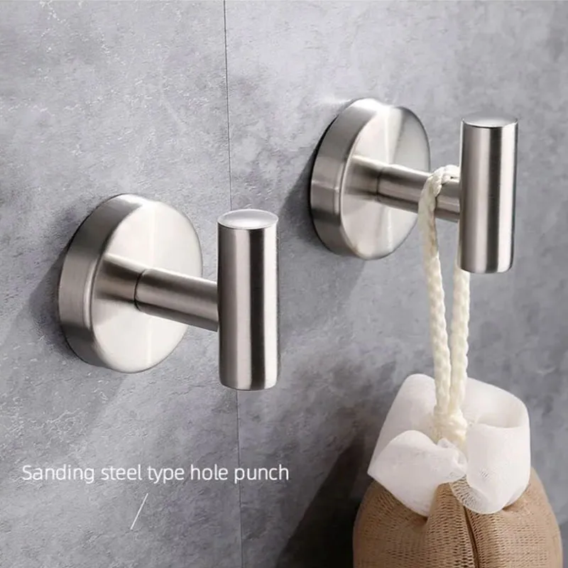 Stainless Steel Robe Adhesive Wall Hook for Bathroom Kitchen Garage Heavy Duty Wall Mounted Kitchen Hardware stainless steel hook
