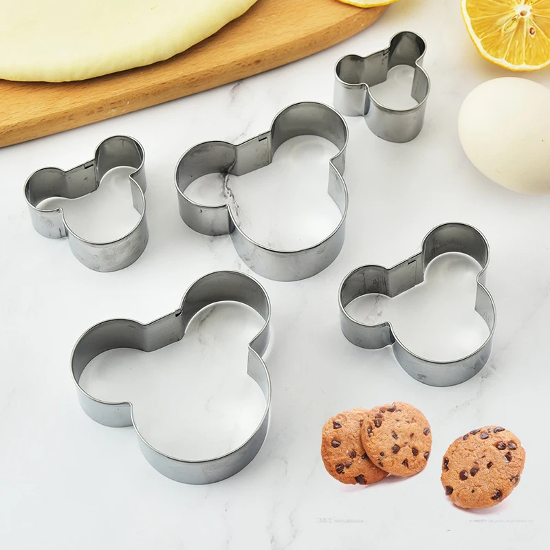 

3Pcs Mouse Cookie Cutter Baking Pastry Bakeware Stainless Steel Cake Chocolate Mould Biscuit Stamp Kitchen Accessory Decorating