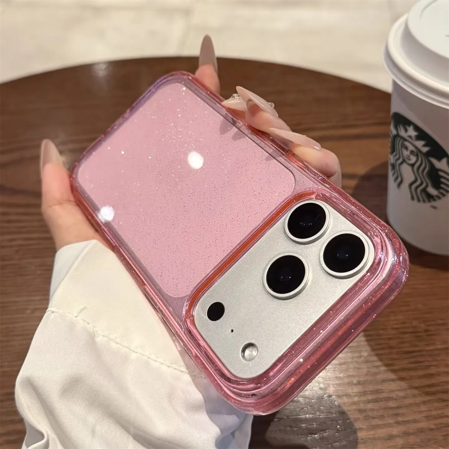 Shockproof Luxury Bling Glitter Transparent Phone Case with Air Armor Bumper