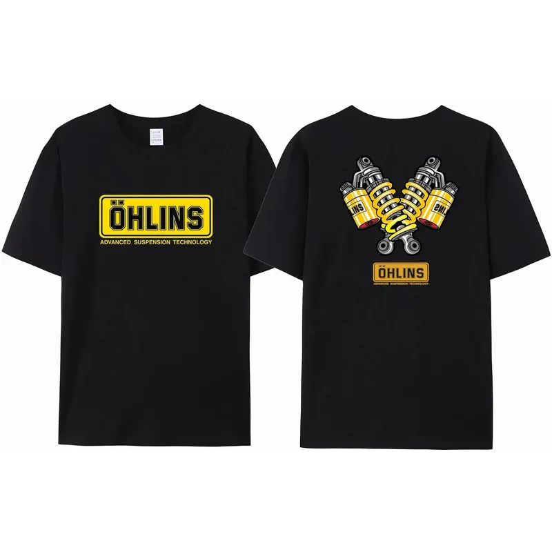 

2024 New Men's unique Ohlins Sports Racing T-shirt, pure cotton Casual Impact Ohlins Summer Men's pure Cotton Family T-shirt