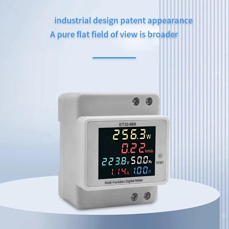 Intelligent Electricity Meter 220V Voltage Current Power Frequency Factor Meter Rail Type Meters