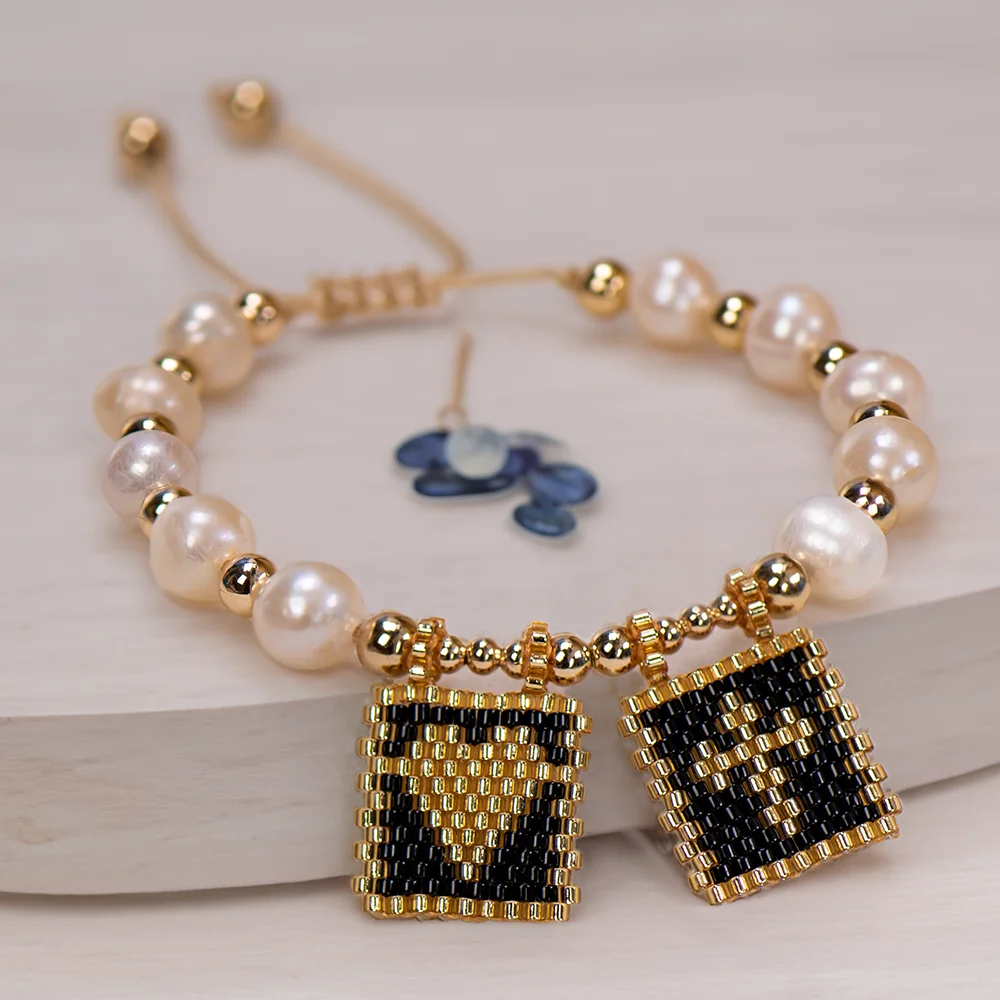 Woven Pearl Cross Heart Bracelet Beaded Miyuki Boho Christian Religious Charm Jewelry Womens 2023 Fashion Love Blessing Gift