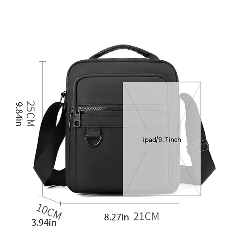 1 multi-layer shoulder bag, unisex business bag, daily commuting bag, mobile phone bag, men's crossbody bag