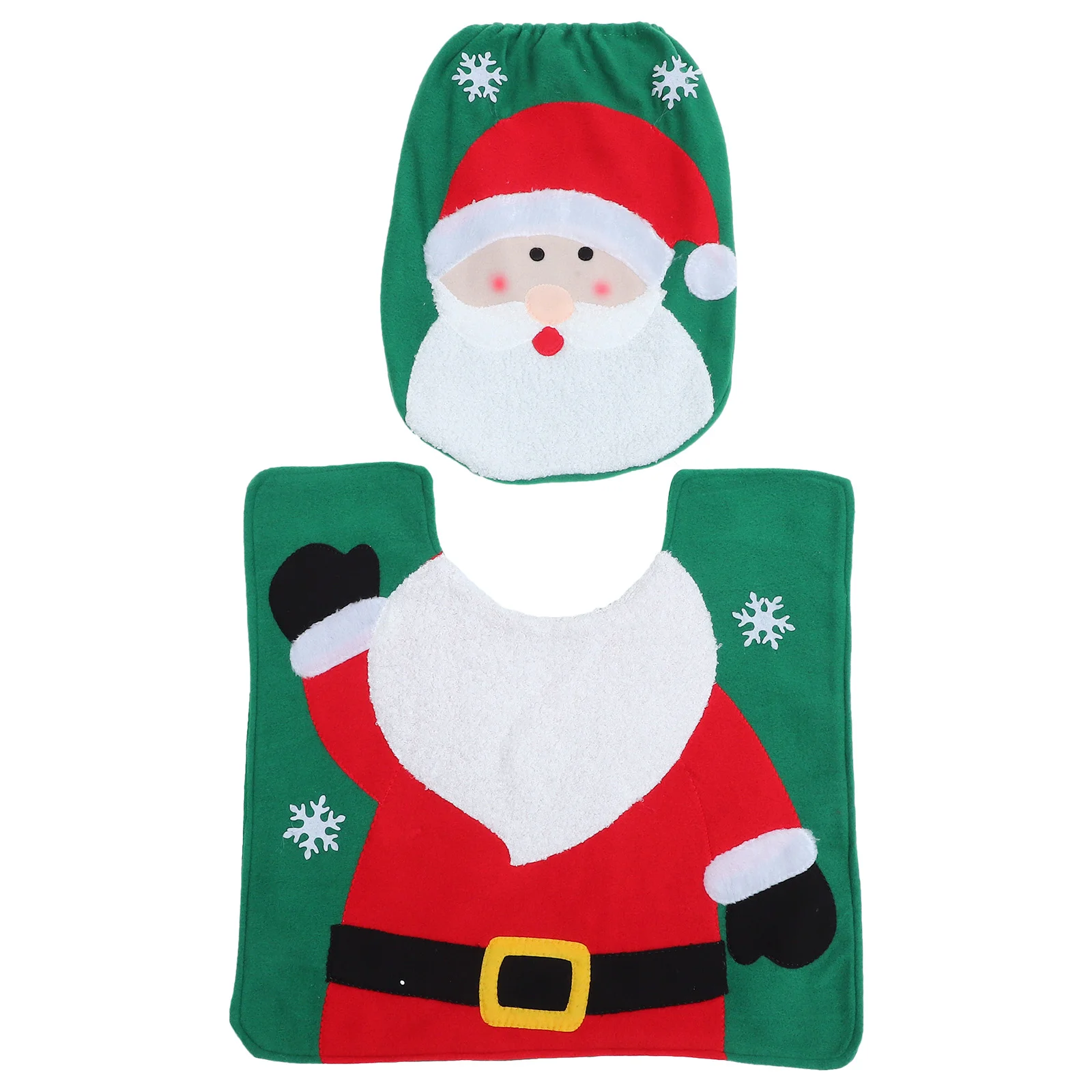 

1 Set Decorative Toilet Lid Protector Xmas Toilet Lid Protector Christmas Toilet Floor Cushion (Santa)