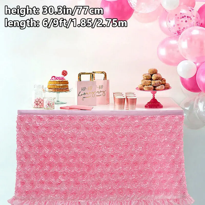 

Luxury Flower Table Skirt Wedding Festival Party Decoration Baby Shower Birthday Dessert Tableskirt Cover Tablecloth
