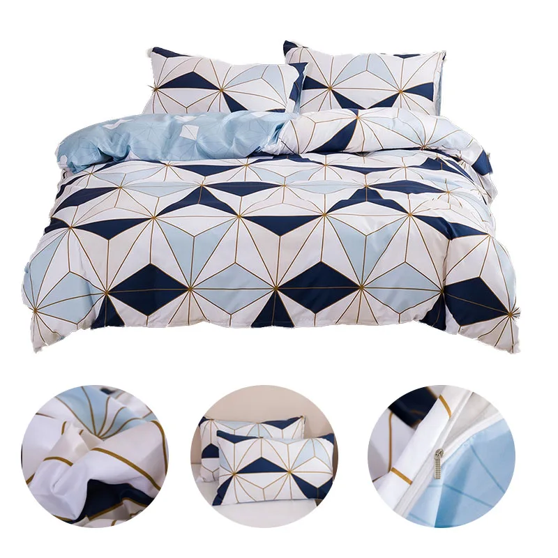 

2pcs /3pcs Duvet Cover TWIN QUEEN KING Frayed Print Bedding Duvet Cover Kit Quilt Cover *1 Pillowcase *2/1 Duvet Cover Set