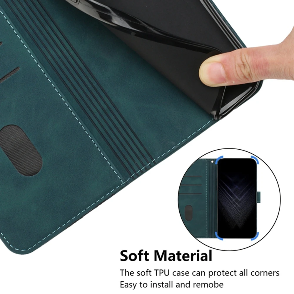 Luxury Leather Flip Wallet Phone Case with Card Slot & Secure Closure - Anti-Scratch Protection