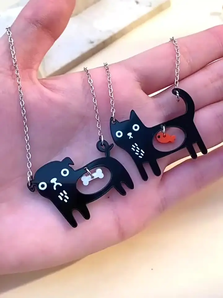 Black Cat Necklace – Adorable Kawaii Cat & Fish Pendant S8efdd4fabc9640769ab004c778fc82c5G