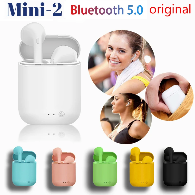 

New Mini 2 TWS Ture Wireless Earphones HiFi Stero Headphones Sports Earbuds Headset With Mic for iPhone Xiaomi Samsung Redmi i7s