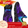 Fashion Black Psychedelic Kintted Breathable Men's Sneakers Light Lace Up Shoes Mesh Kintting Shoes Customized 1