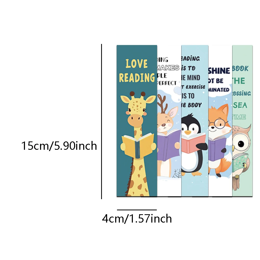 Creative Animal Reading Cute Cartoon Bookmark 30PCS Interior Wall Decoration DIY Background Cardboard Message animal bookmark bookmarks stationery supplies