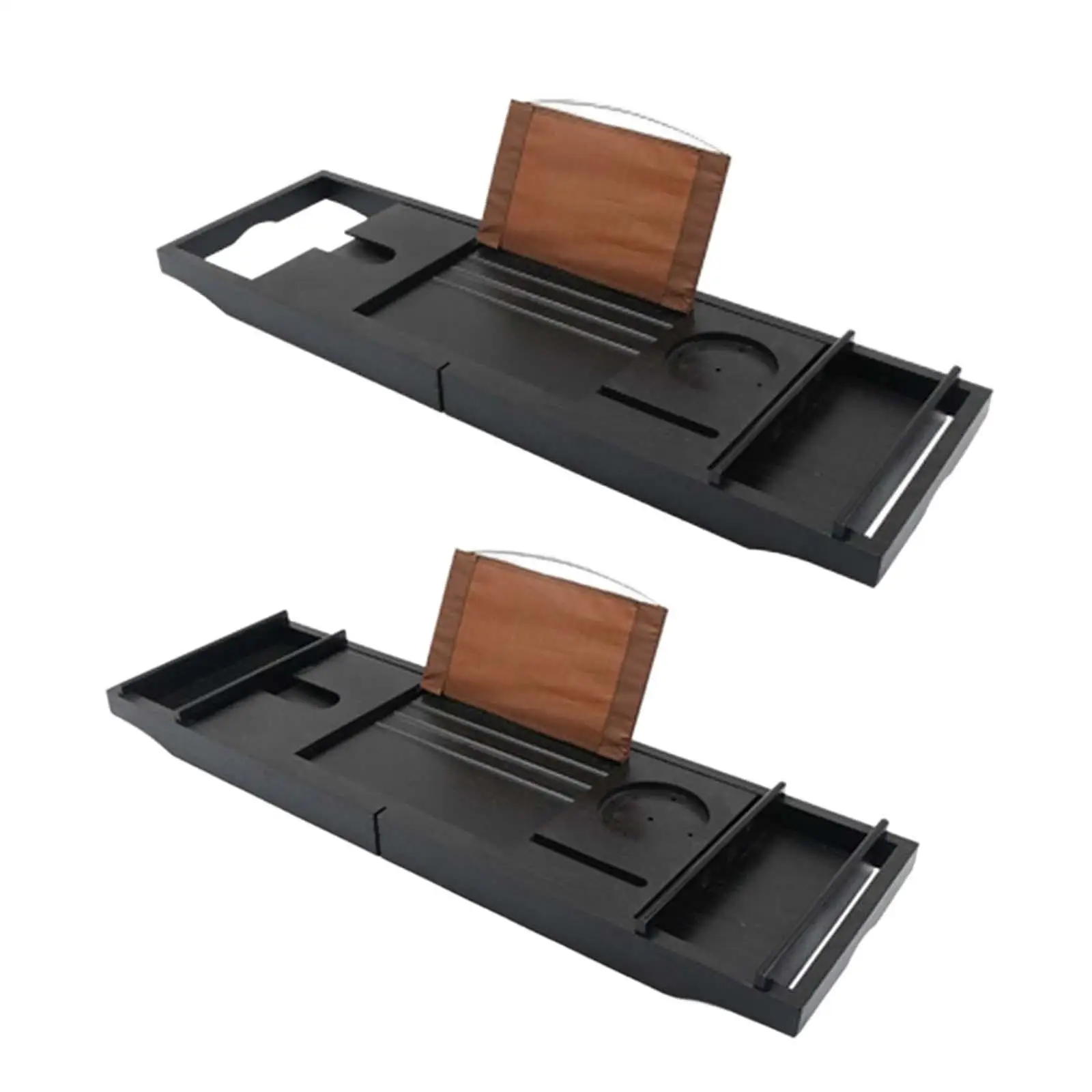 Bamboo Bathtub Caddy Tray Adjustable Bathroom Caddy SPA Organizer Tray Holds