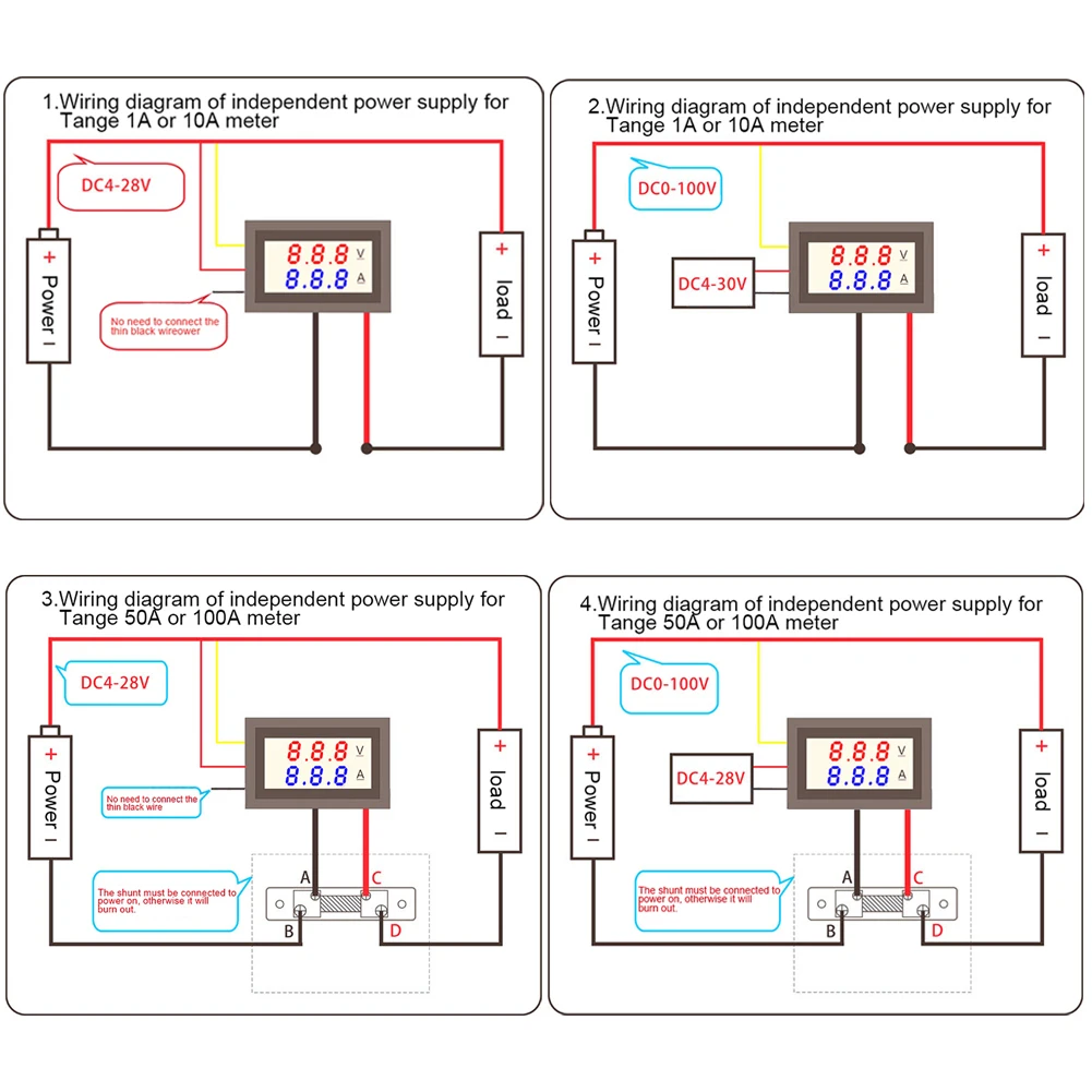  а  DC0-100V, Ȩ ǽ  LED ÷, 10A, 50A, 100A   ׽, 0.56 ġ