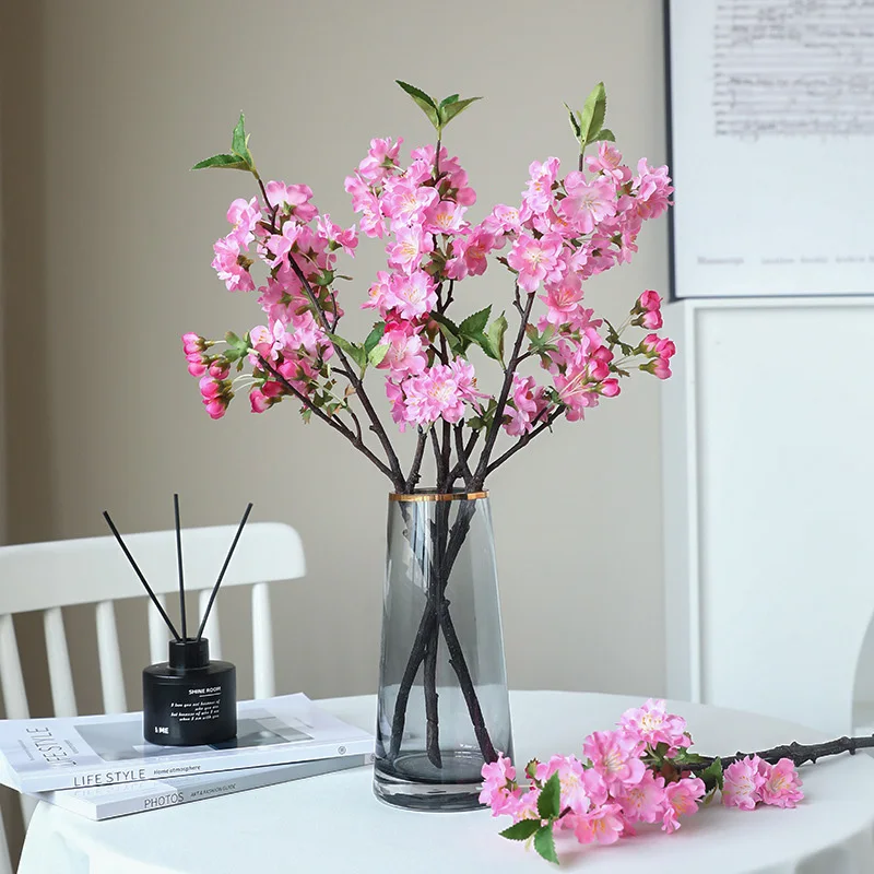 

Nordic Simulation Cherry Blossoms Silk Flowers Artificial Flowers Branch Wedding Living Room Home Decoration