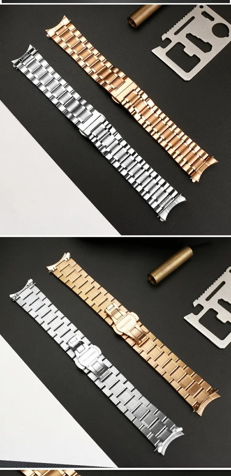 CA0718 Curved Bracelet Men's Stainless Steel Watch