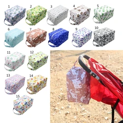 Reusable Cloth Diaper Wet Dry Bags Large Hanging with Buttons for Stroller Waterproof Cloth Diaper Bag Zippered Pockets