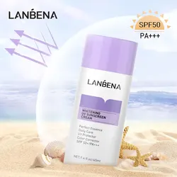 LANBENA Purple Whitening Uv Sunscreen Cream SPF50+ Face Sunblock Body Sun Protection Solar Lotion Moisturizing Daily Care 40ml
