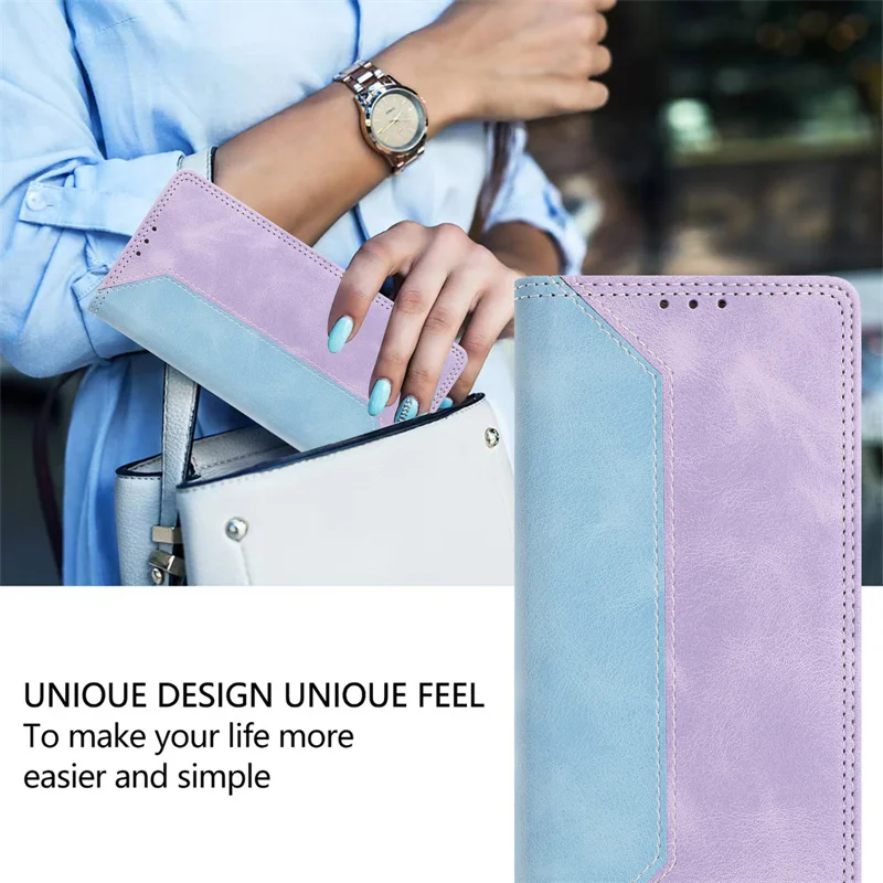 Elegant Magnetic Flip PU Leather Wallet Phone Case with Card Holder and Back Cover