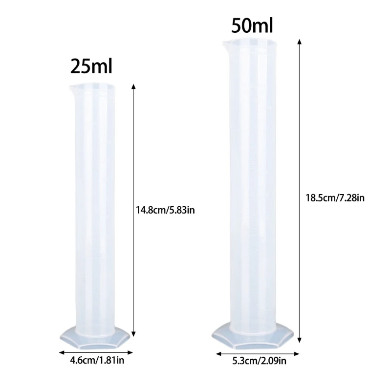 8 Pieces Measuring Cylinder Set 2-Sided Marking Lab Cylinders 10-2000ml Graduated Cylinder Science Experiment plastic measuring cylinder