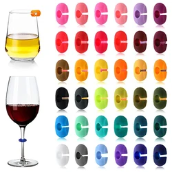 Silicone Wine Glass Marker Set - Colorful Cup Labels for Parties and Events (36 Pieces) (36pcs random color)
