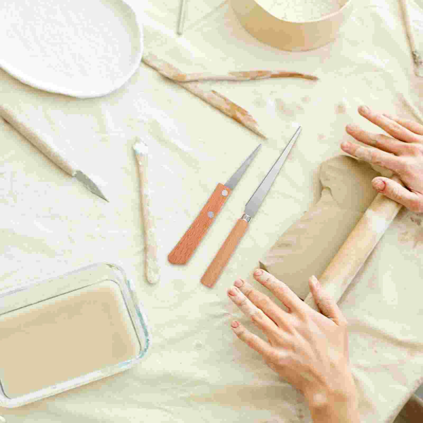 2 Pieces Fettling Clay Molding Tool Carving Tools Wood Carving Tool Pottery Tools Ceramic Sculpting